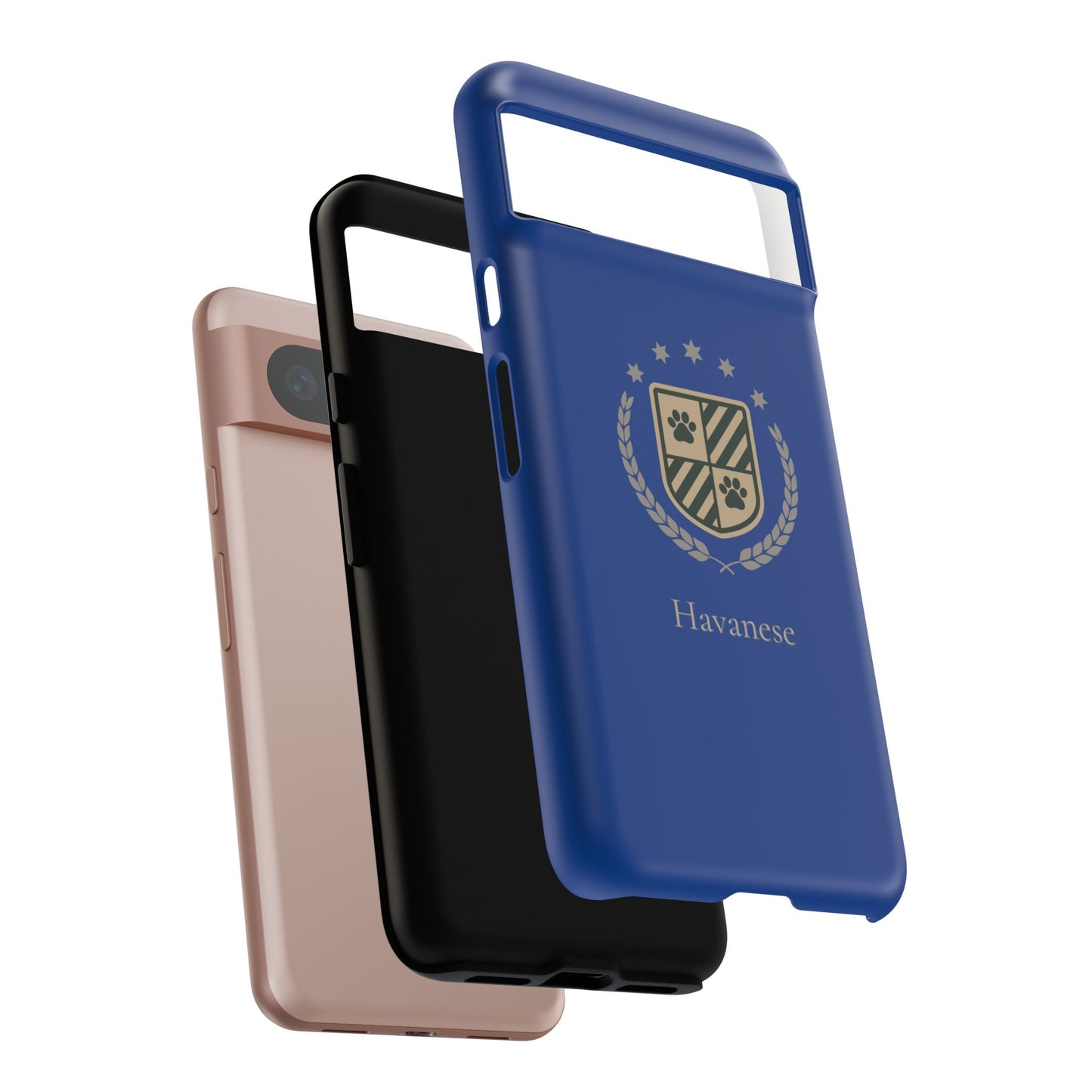 Havanese Crest Tough Phone Case — Durable Blue Protective Cover with Paw Print Shield