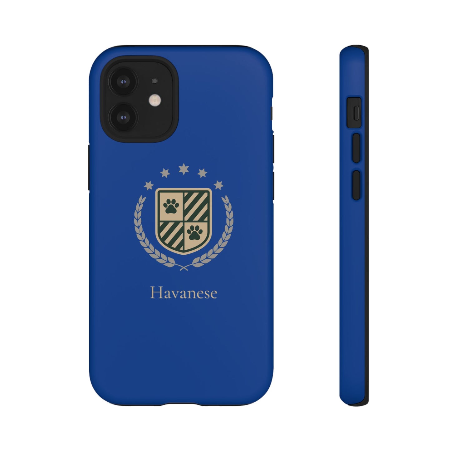 Havanese Crest Tough Phone Case — Durable Blue Protective Cover with Paw Print Shield