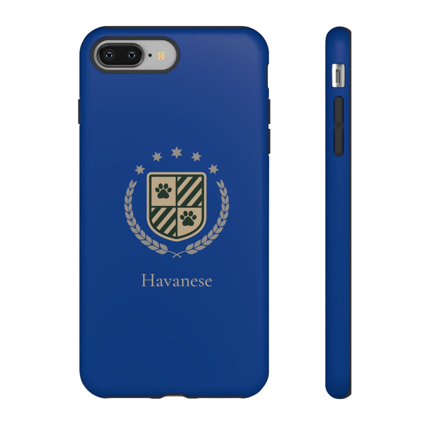Havanese Crest Tough Phone Case — Durable Blue Protective Cover with Paw Print Shield