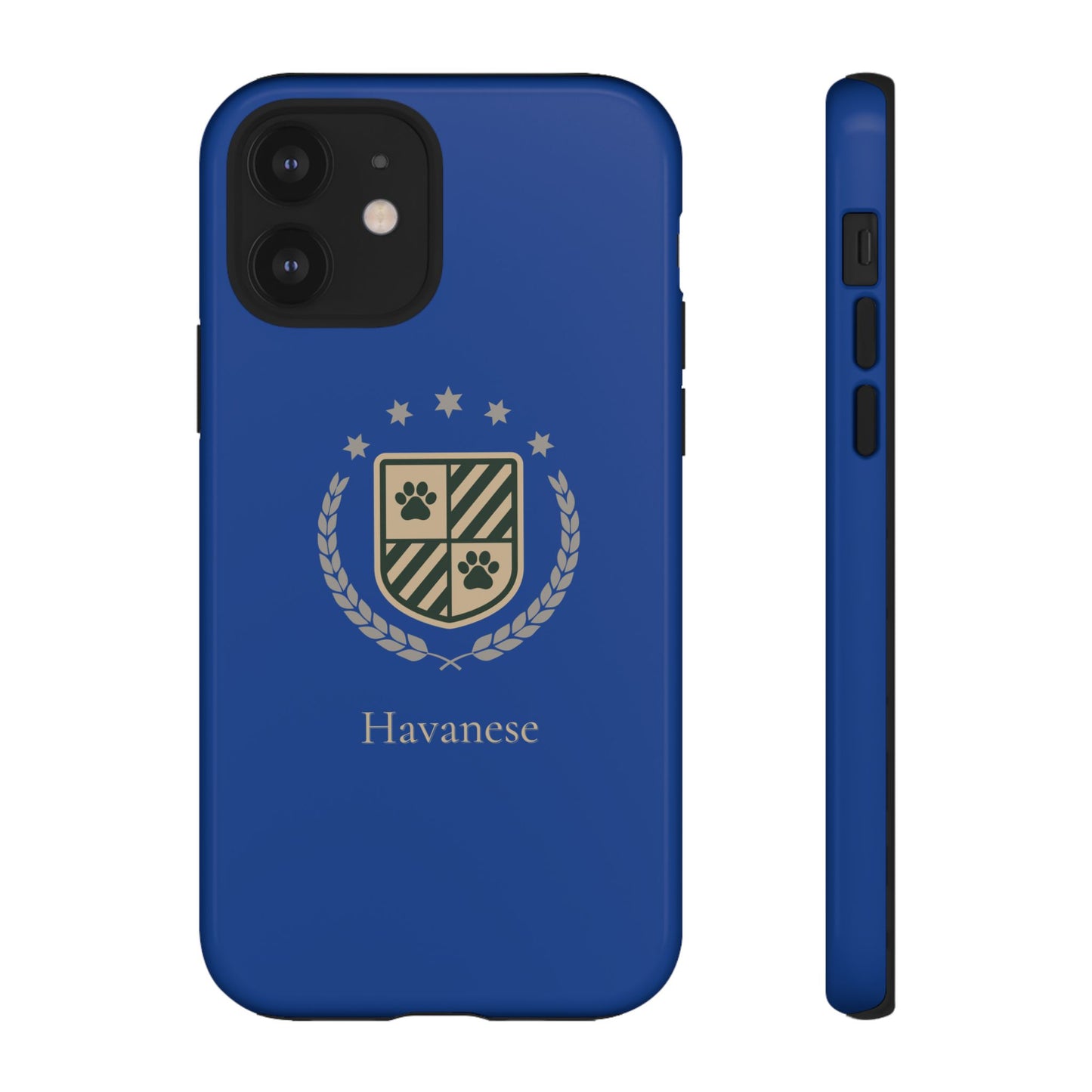 Havanese Crest Tough Phone Case — Durable Blue Protective Cover with Paw Print Shield