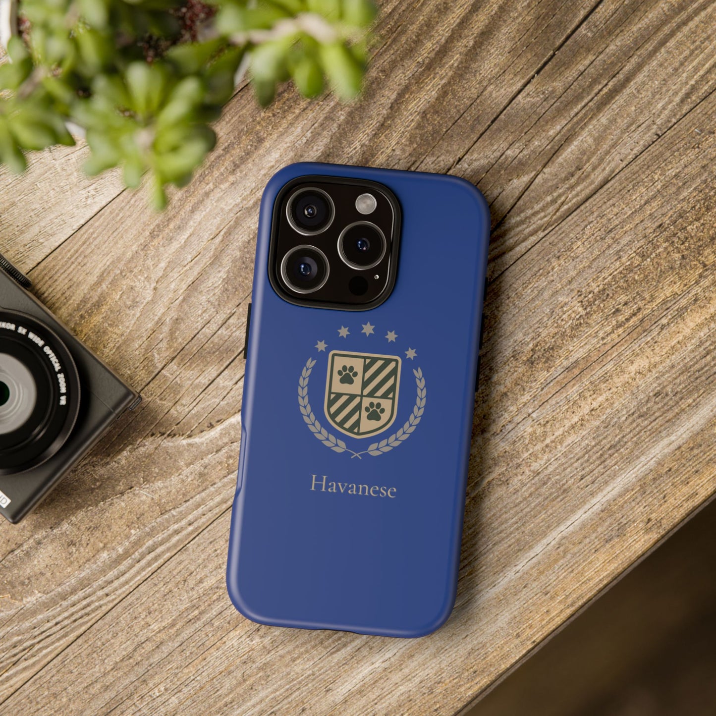 Havanese Crest Tough Phone Case — Durable Blue Protective Cover with Paw Print Shield