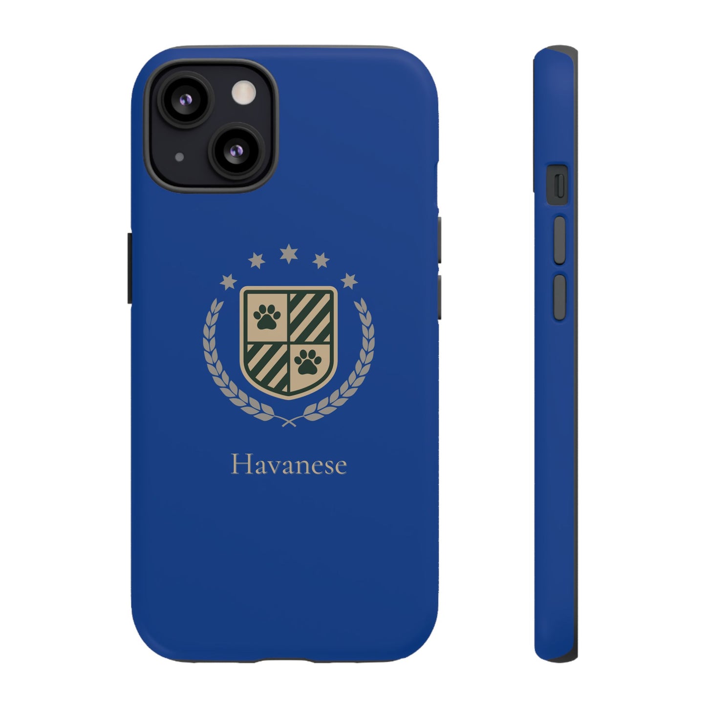 Havanese Crest Tough Phone Case — Durable Blue Protective Cover with Paw Print Shield