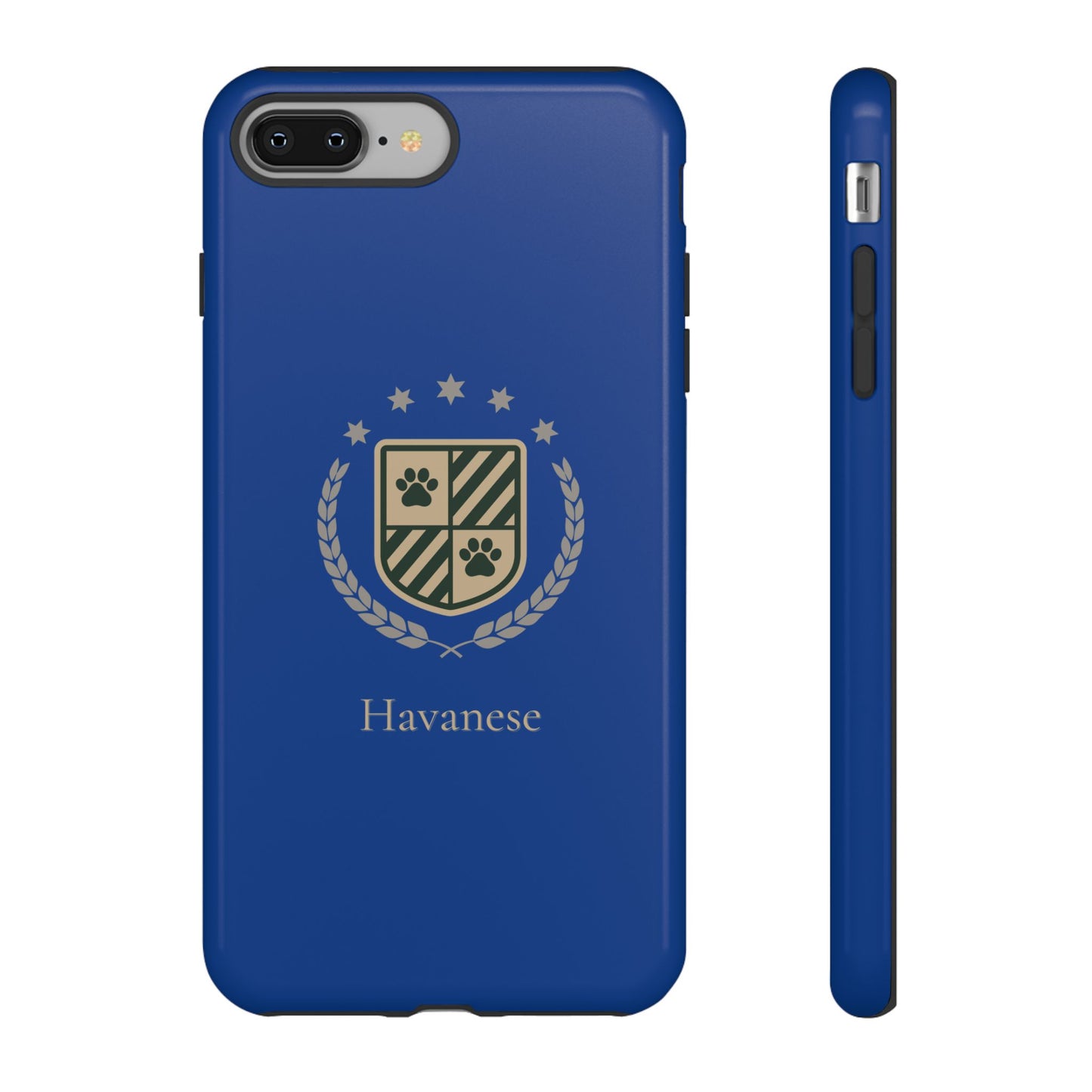 Havanese Crest Tough Phone Case — Durable Blue Protective Cover with Paw Print Shield