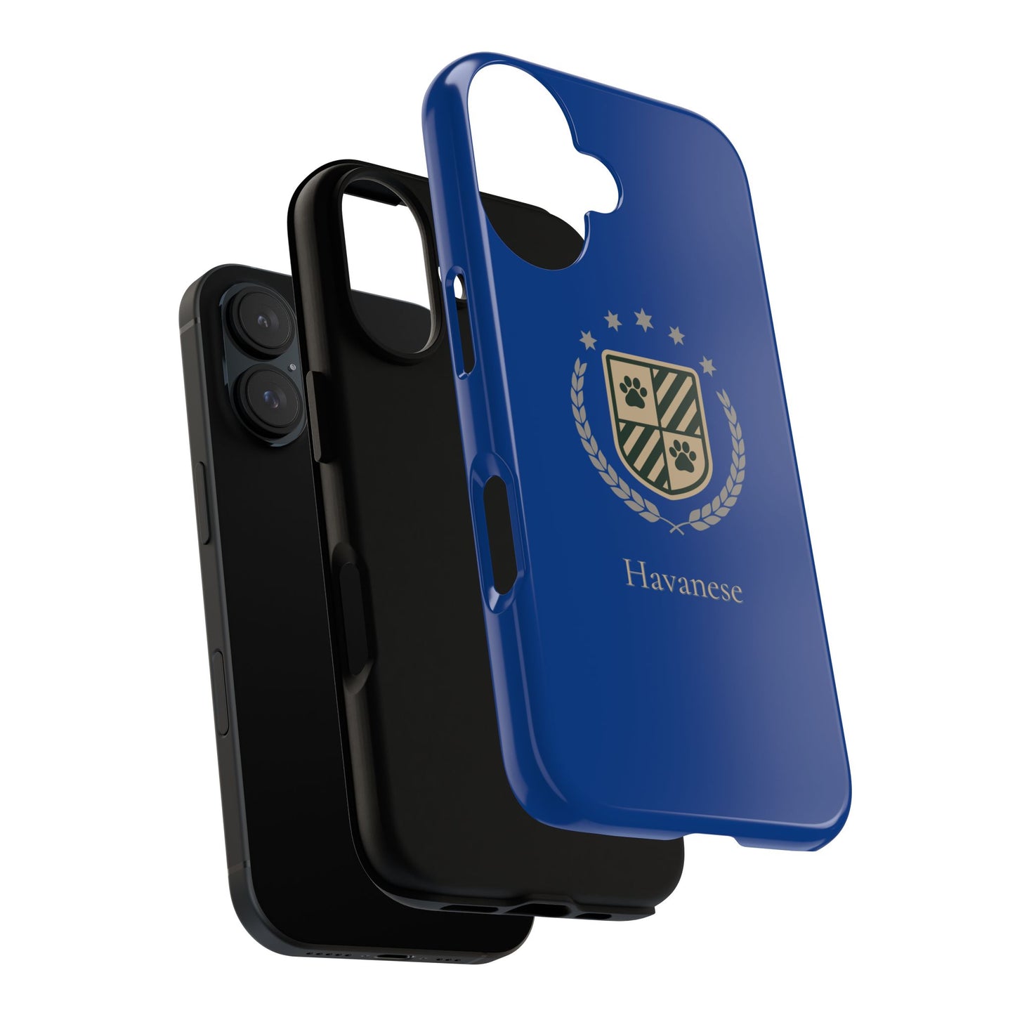 Havanese Crest Tough Phone Case — Durable Blue Protective Cover with Paw Print Shield